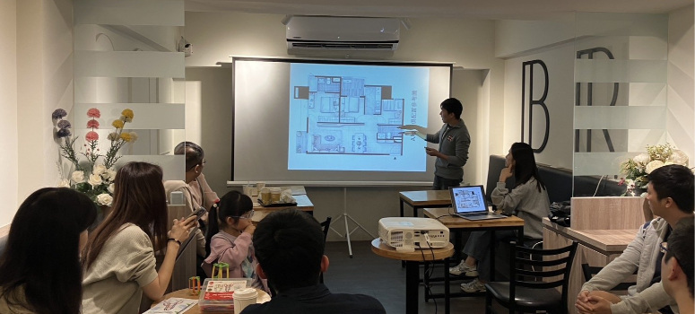 信義開發舉辦「信義嘉學-設計小聚」，邀請信義居家分享室內軟裝概念，並帶領住戶們一同交流。